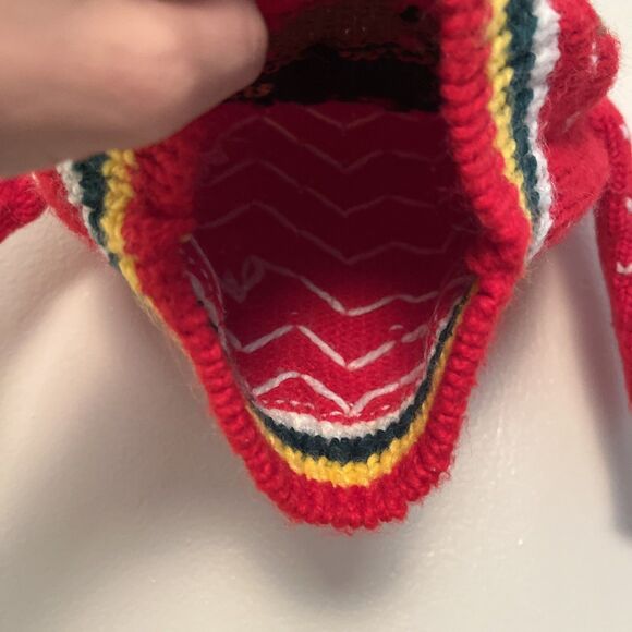 HAND KNIT Sleepy Bear Handmade Retro Vintage Kids Sweater, Red- Size 2T - Picture 5 of 8